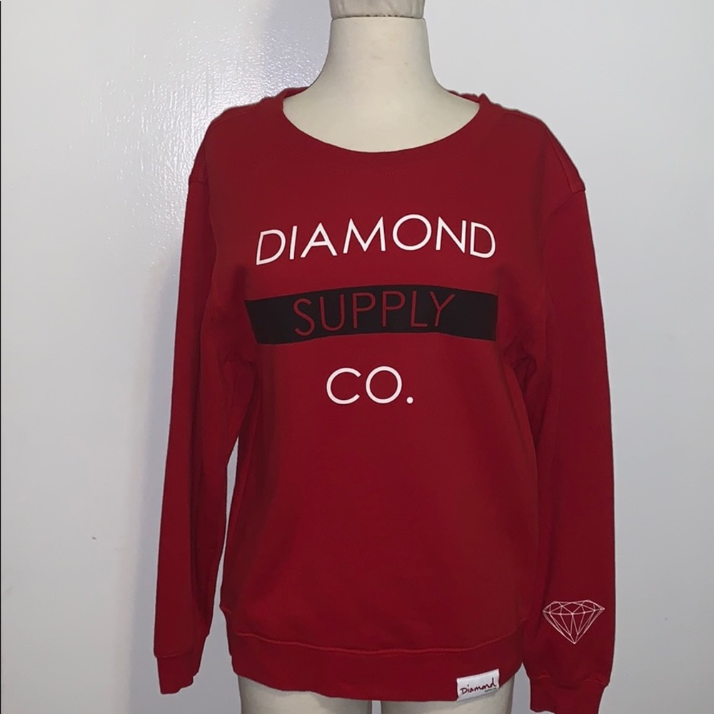 Diamond Supply Co. Red Pullover Sweater Size Small